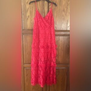 Love, Fire Vibrant Red Lace Dress